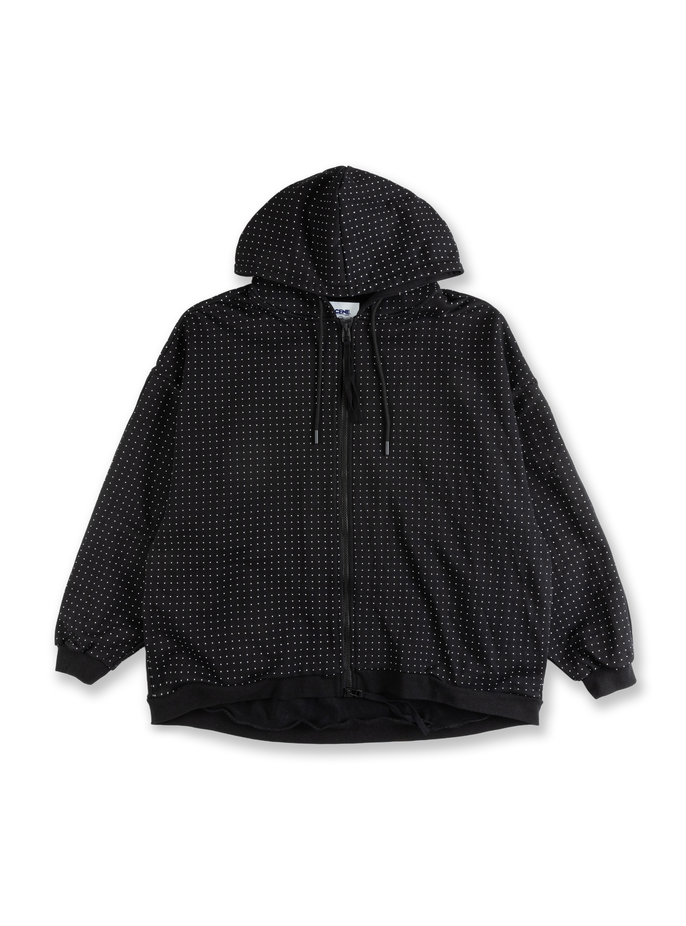 ZIP UP HODDIE_DOT  // BLK