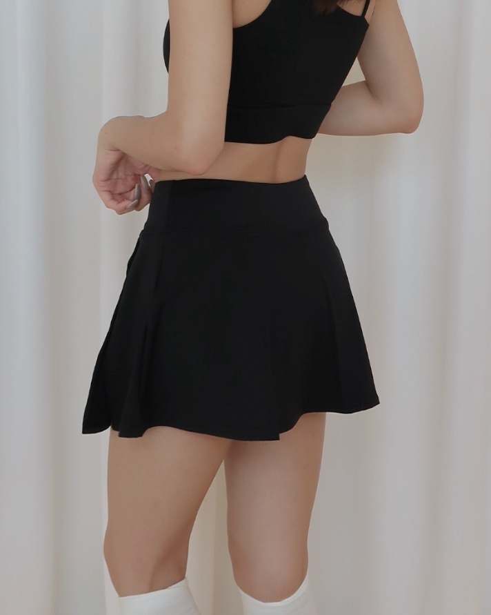 the classic one skirt 百褶開衩褲裙 / 黑色
