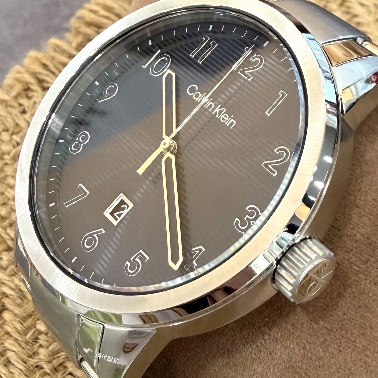 【CALVIN KLEIN】面板線條鋼帶款CK25200515 42mm 現代鐘錶