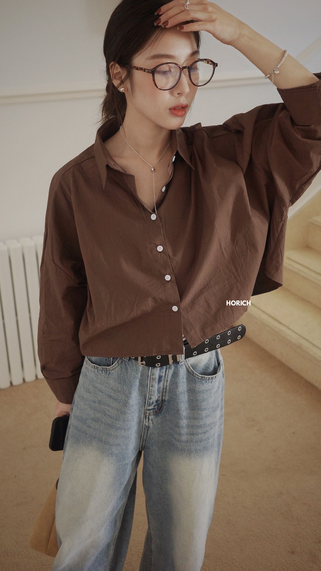 𝗗𝗲𝗰.𝟮𝟯 / 2838-短版挺襯衫(7色) / 深咖