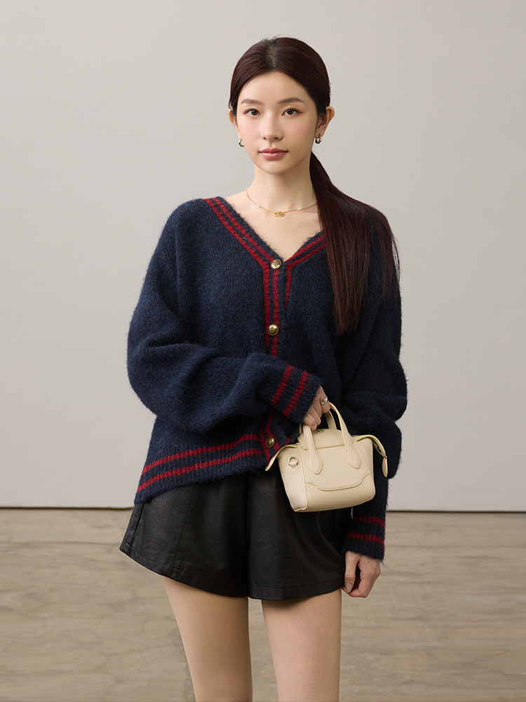 2603 學院復古釦針織外套（9%綿羊毛）