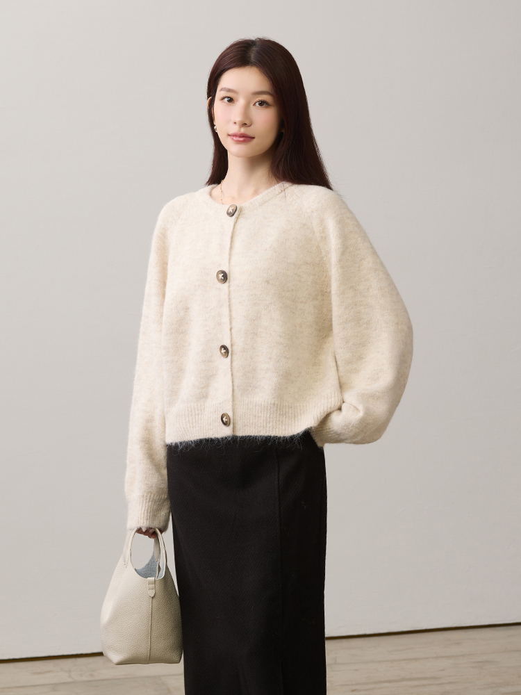 2603 軟糯大圓釦針織外套(9%羊毛）