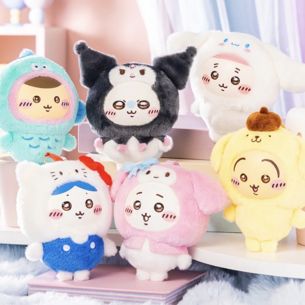 CHIIKAWA x SANRIO 吉伊卡哇 × 三麗鷗 搪膠臉 吊飾 絨毛 聯名款