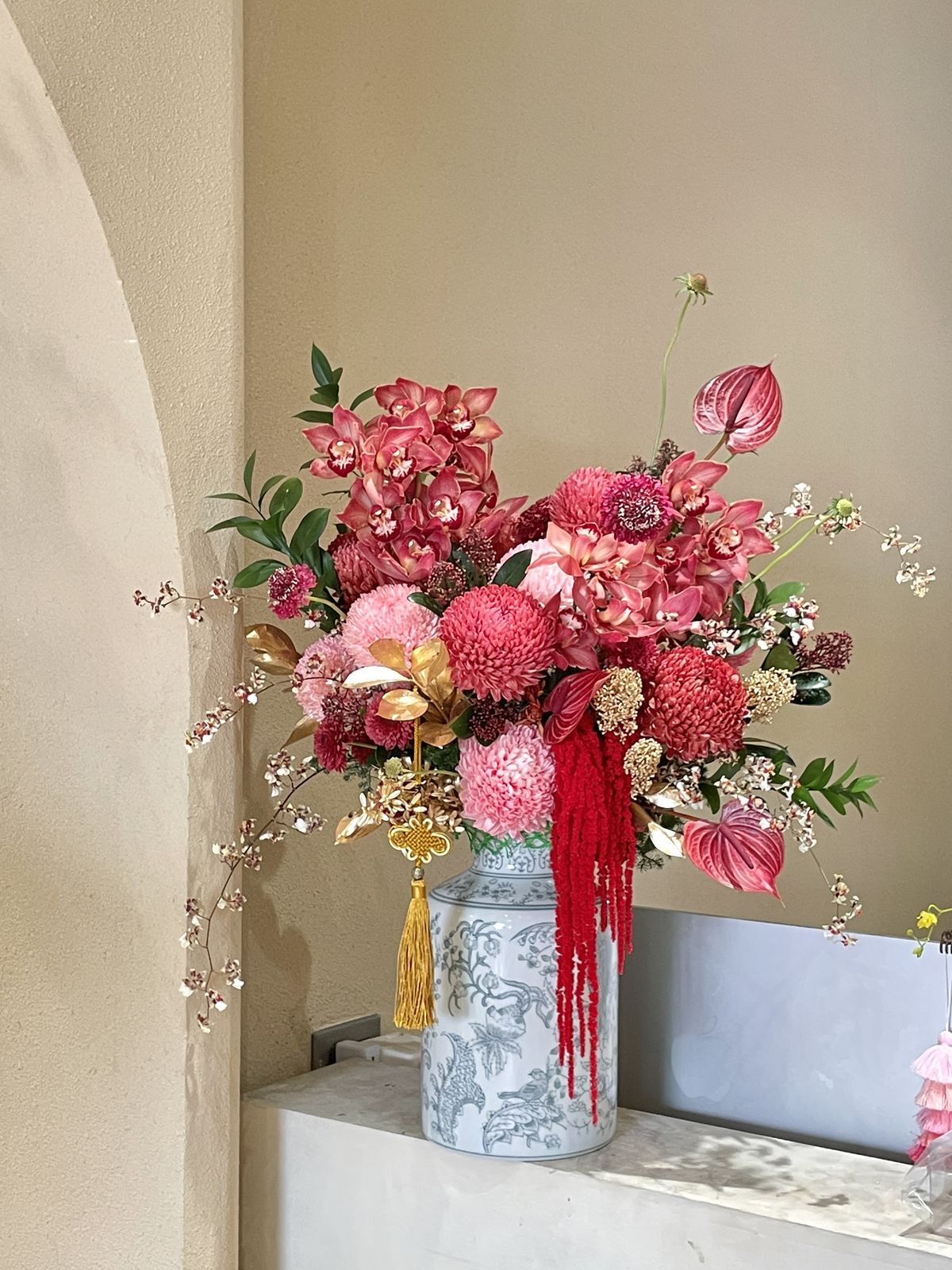 朱雀 · 青花瓷鮮花盆 新年花禮