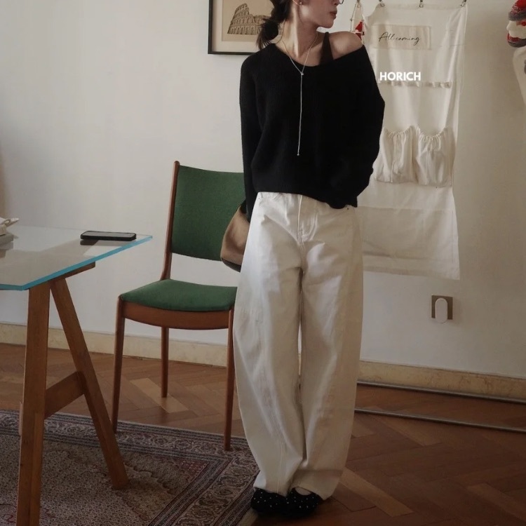 𝗗𝗲𝗰.𝟮𝟯 / 10381-今年必收牛仔寬鬆繭型褲(5色)S-XL / 白色