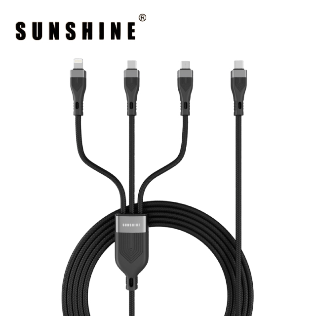 PD100W三合一快速充電線 USB-C轉Micro / Lightning / USB-C 1.2米 黑色 CAF-CCBK