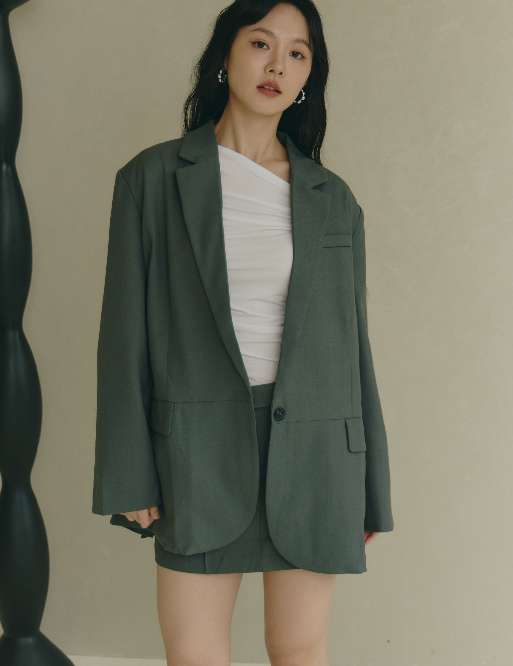 雙開衩設計西裝外套（暮色灰/2尺寸）