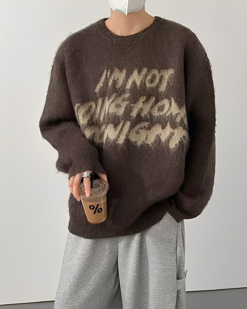 3色 英文 寬短 親膚 彈力 針織 毛衣