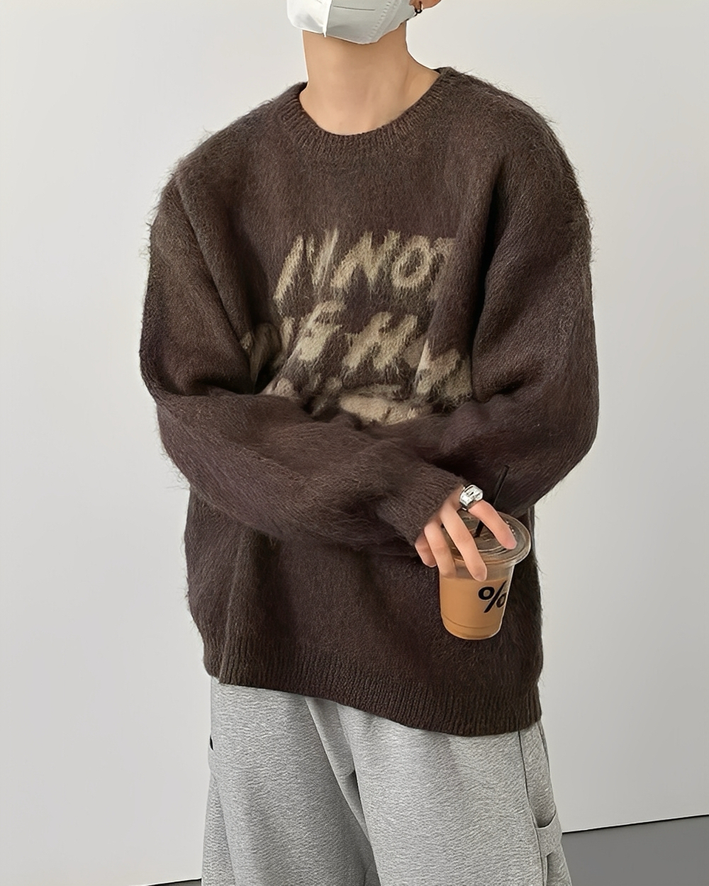 3色 英文 寬短 親膚 彈力 針織 毛衣