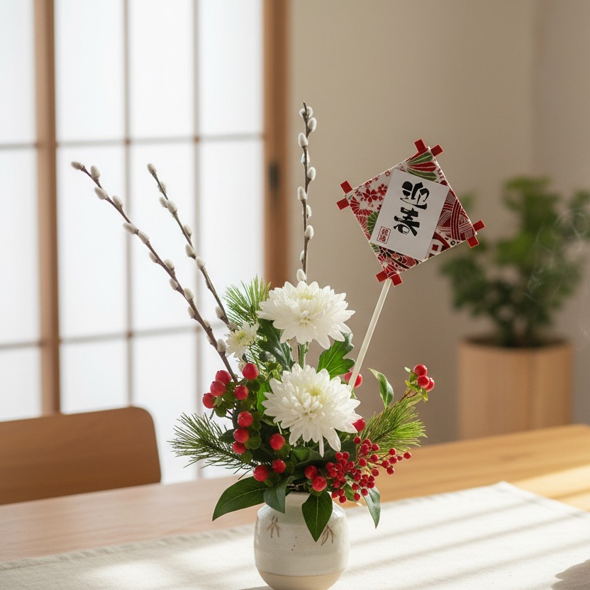 新年棉布花插 (5支裝)