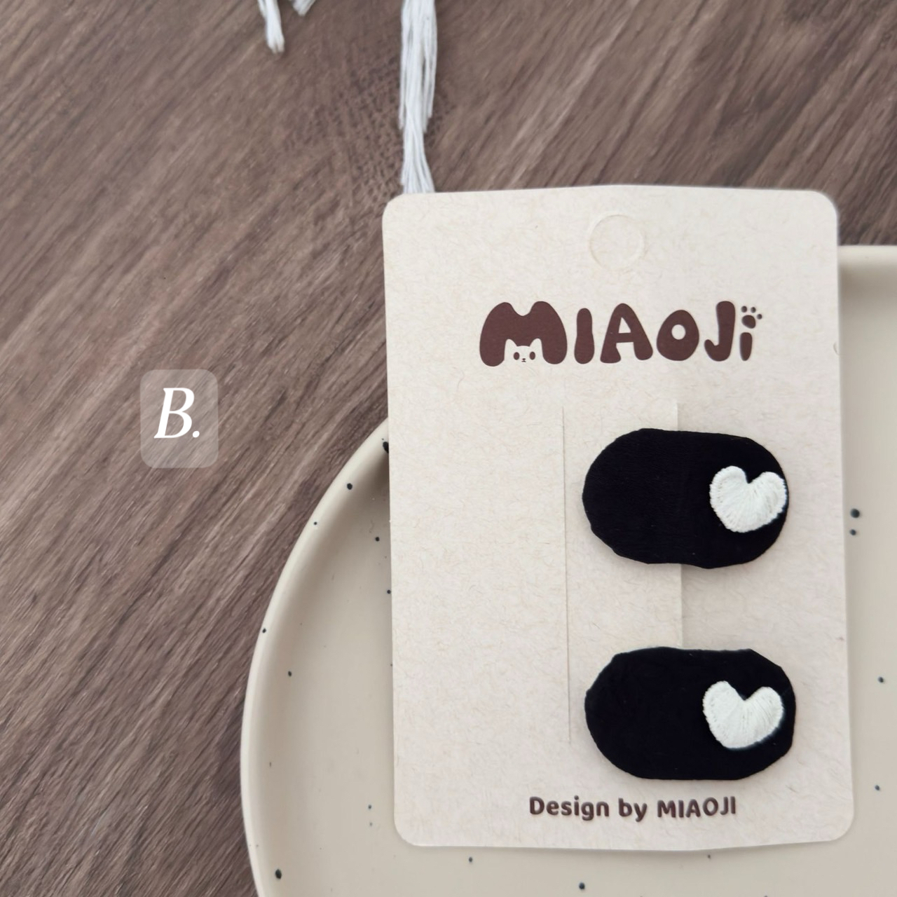 甜美黑波點髮夾