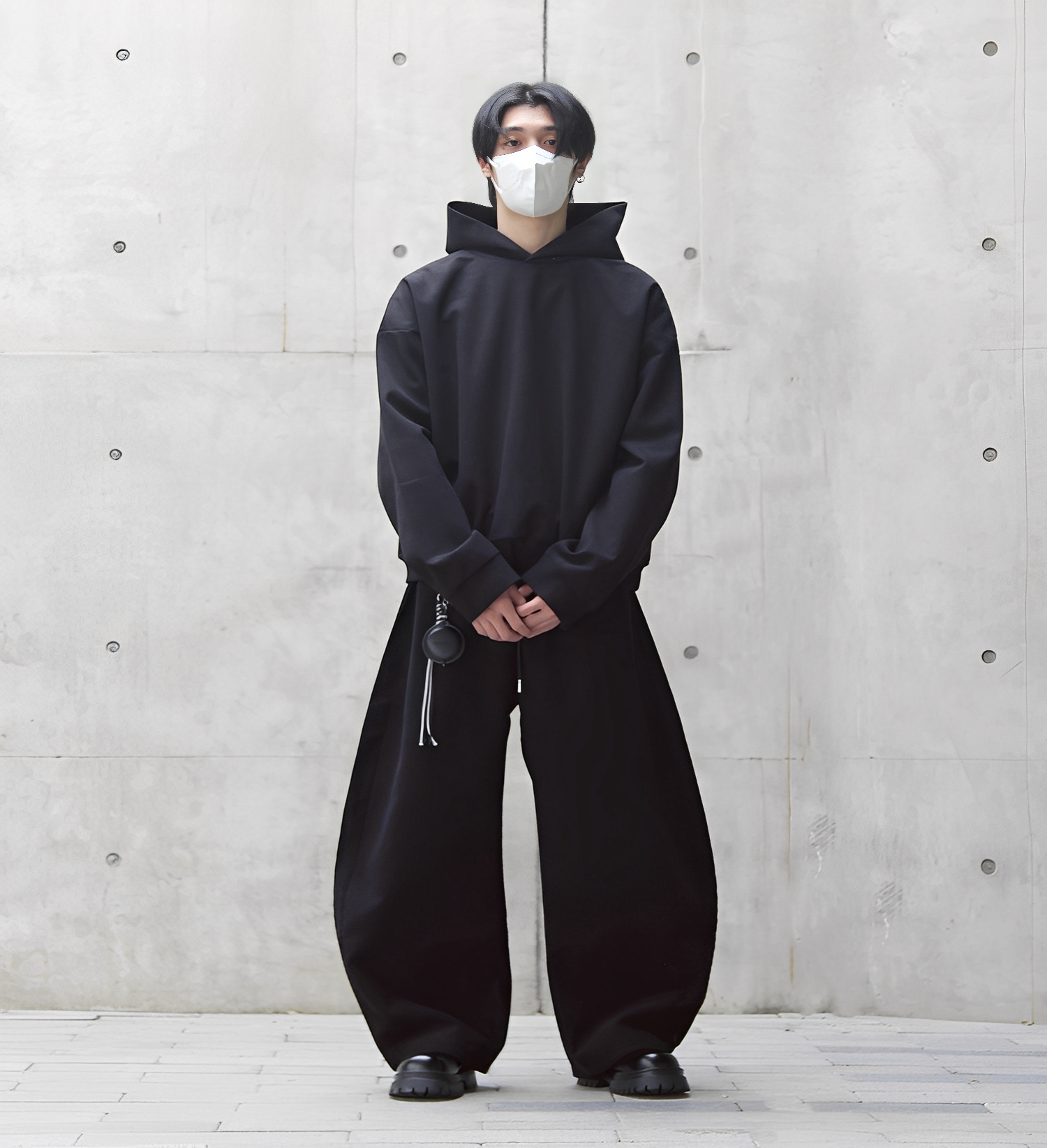 套裝可拆買！燈芯絨 寬短 帽T 彎刀褲