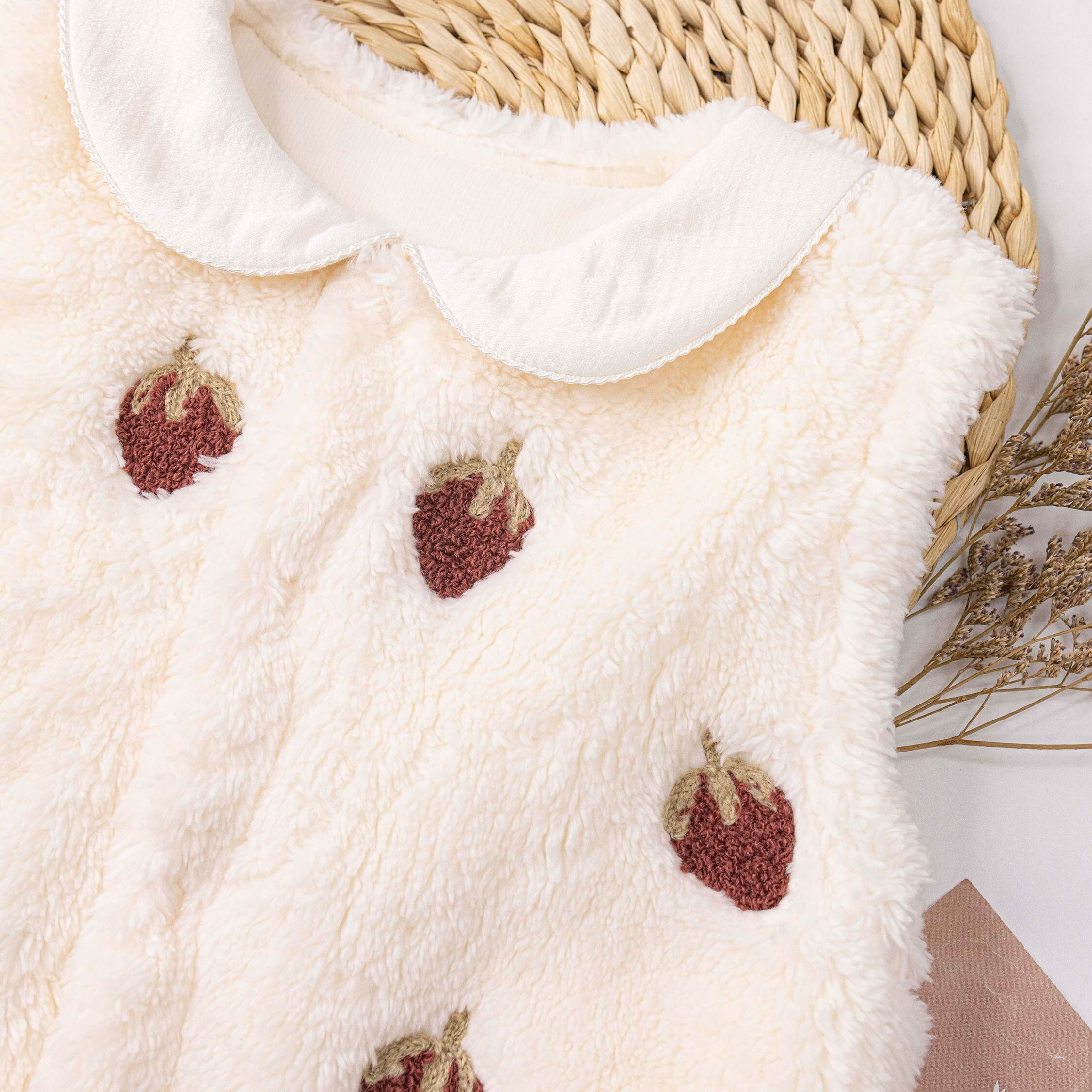 純淨系列【T5016】甜甜草莓刷毛鋪棉背心