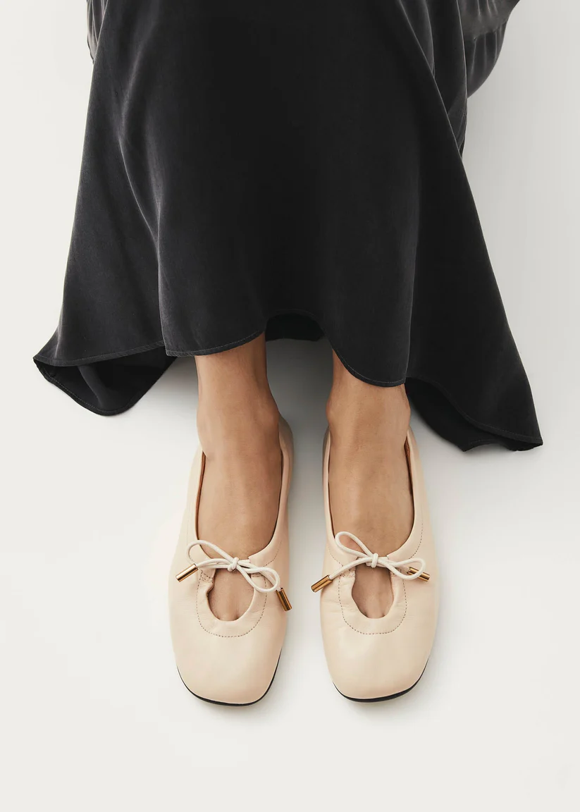 ALOHAS Rosalind Black Leather Ballet Flats | FLOMMARKET