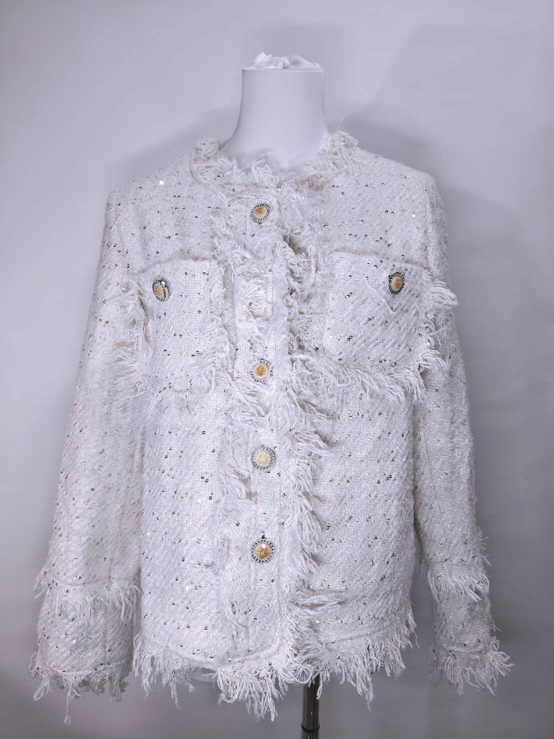 華麗亮片粗花呢名媛風外套  C52