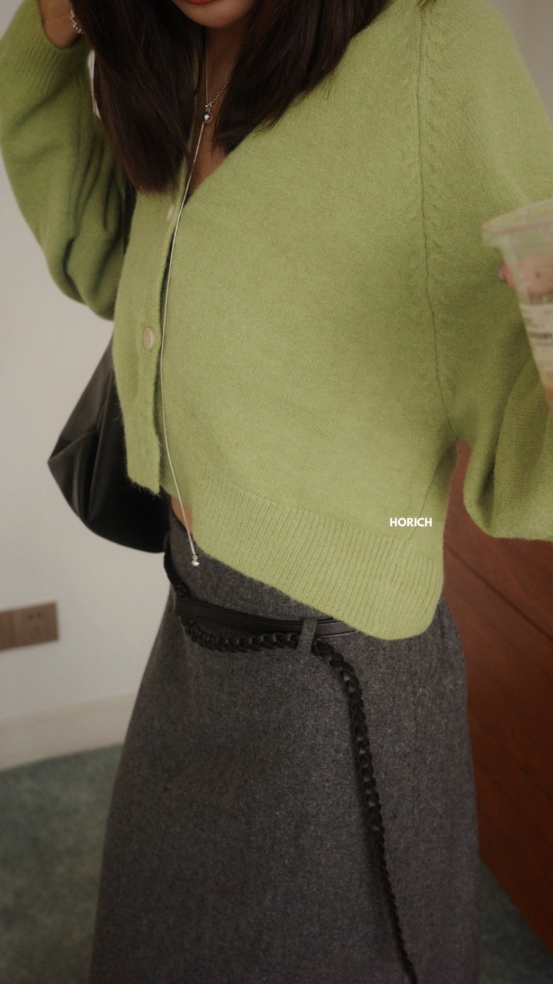 𝗗𝗲𝗰.𝟮𝟯 / 8006-選色障礙短版圓領排釦針織外套(5色) /綠色