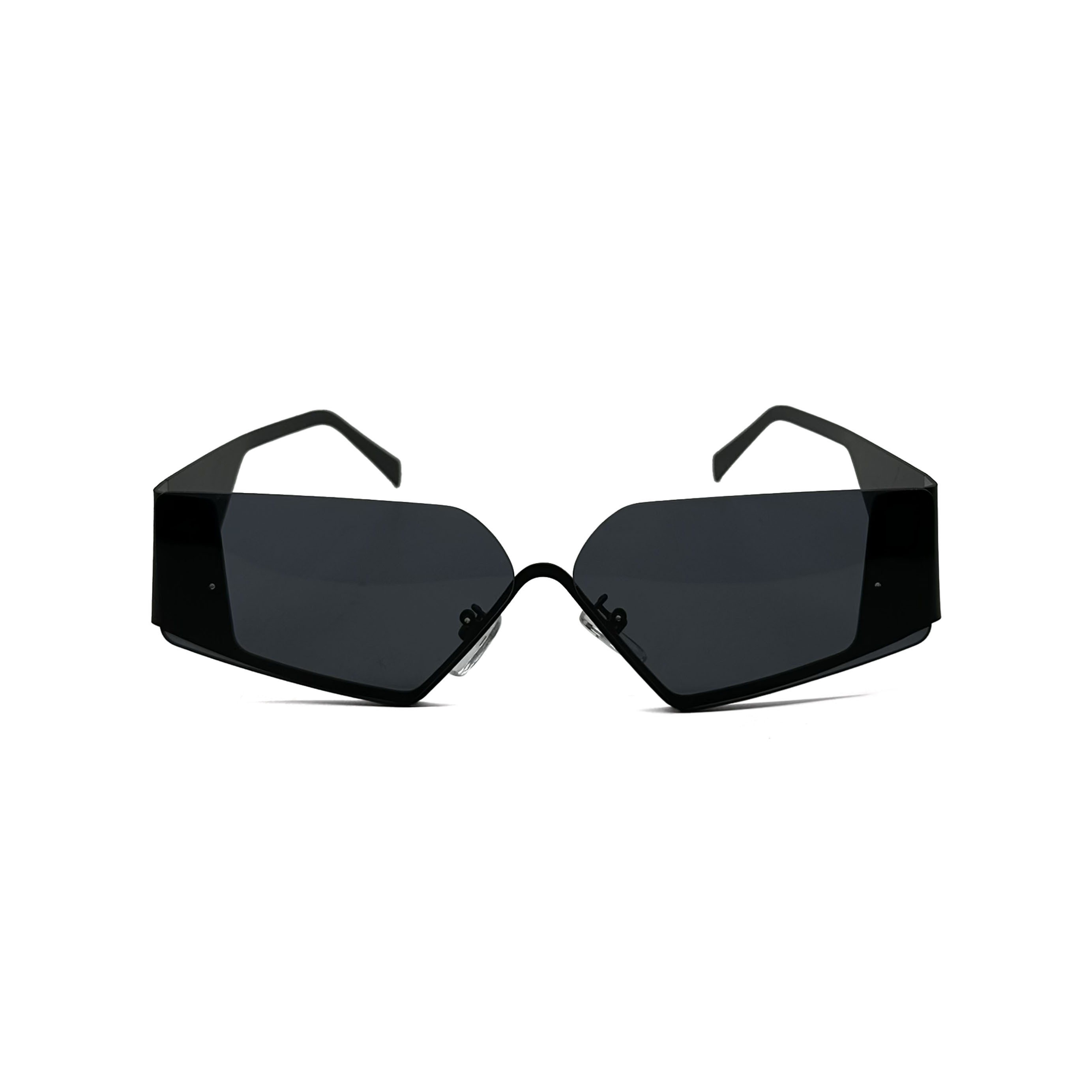 CHILL未來感幾何半框眼鏡-黑