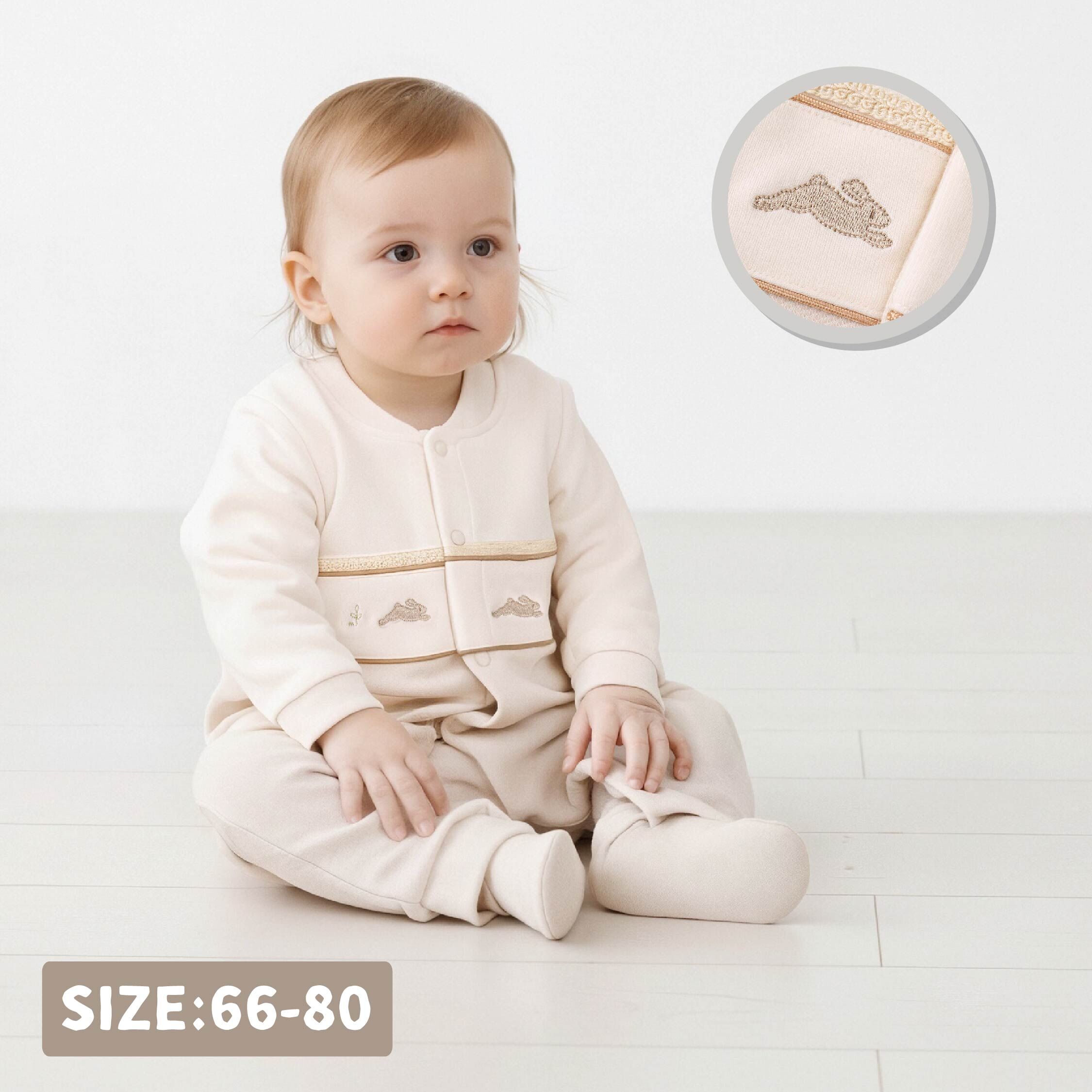 純淨系列【T3085】跳躍兔兔刺繡連身衣