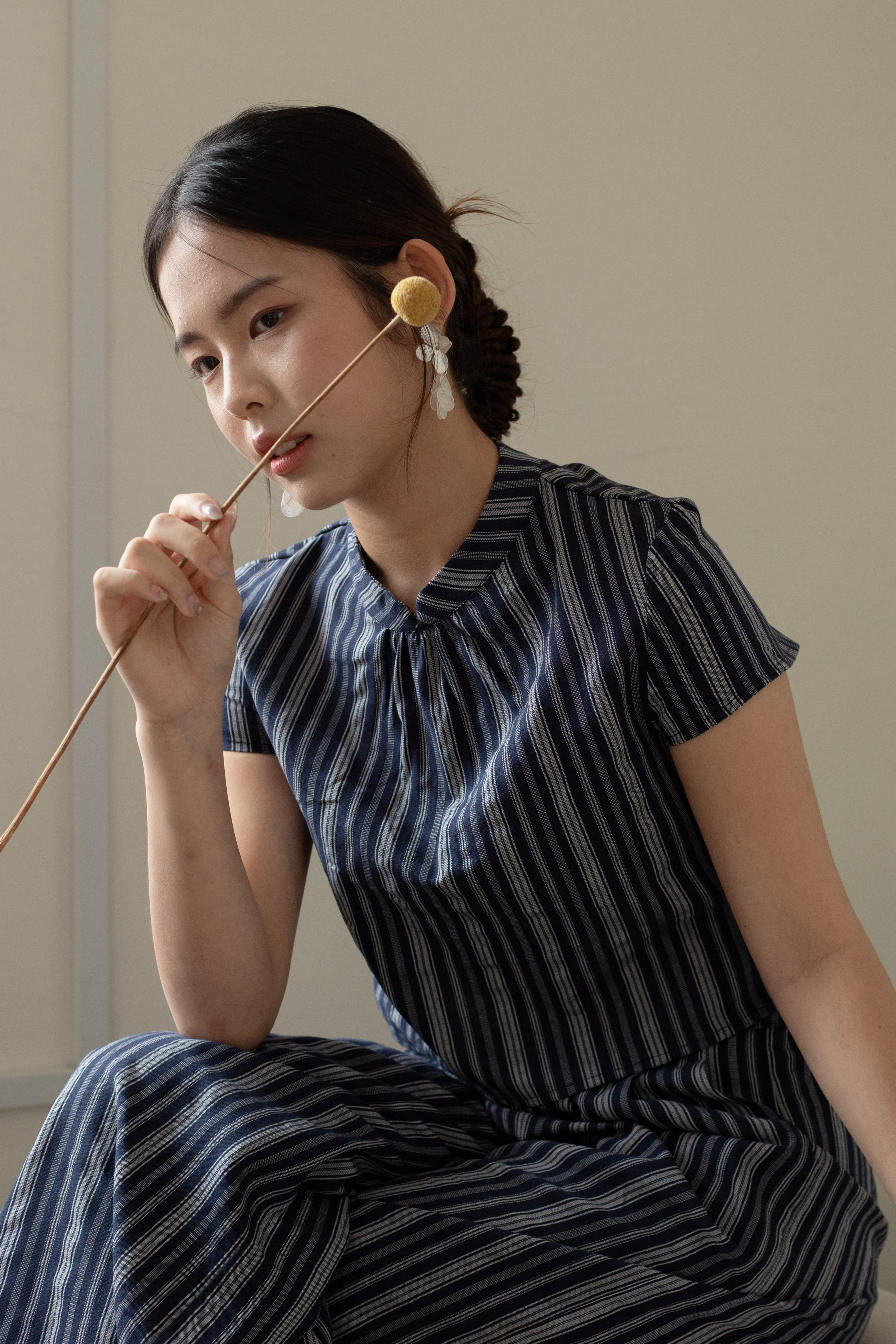 Luo Yi Cheongsam Top Navy -2594BSNAV