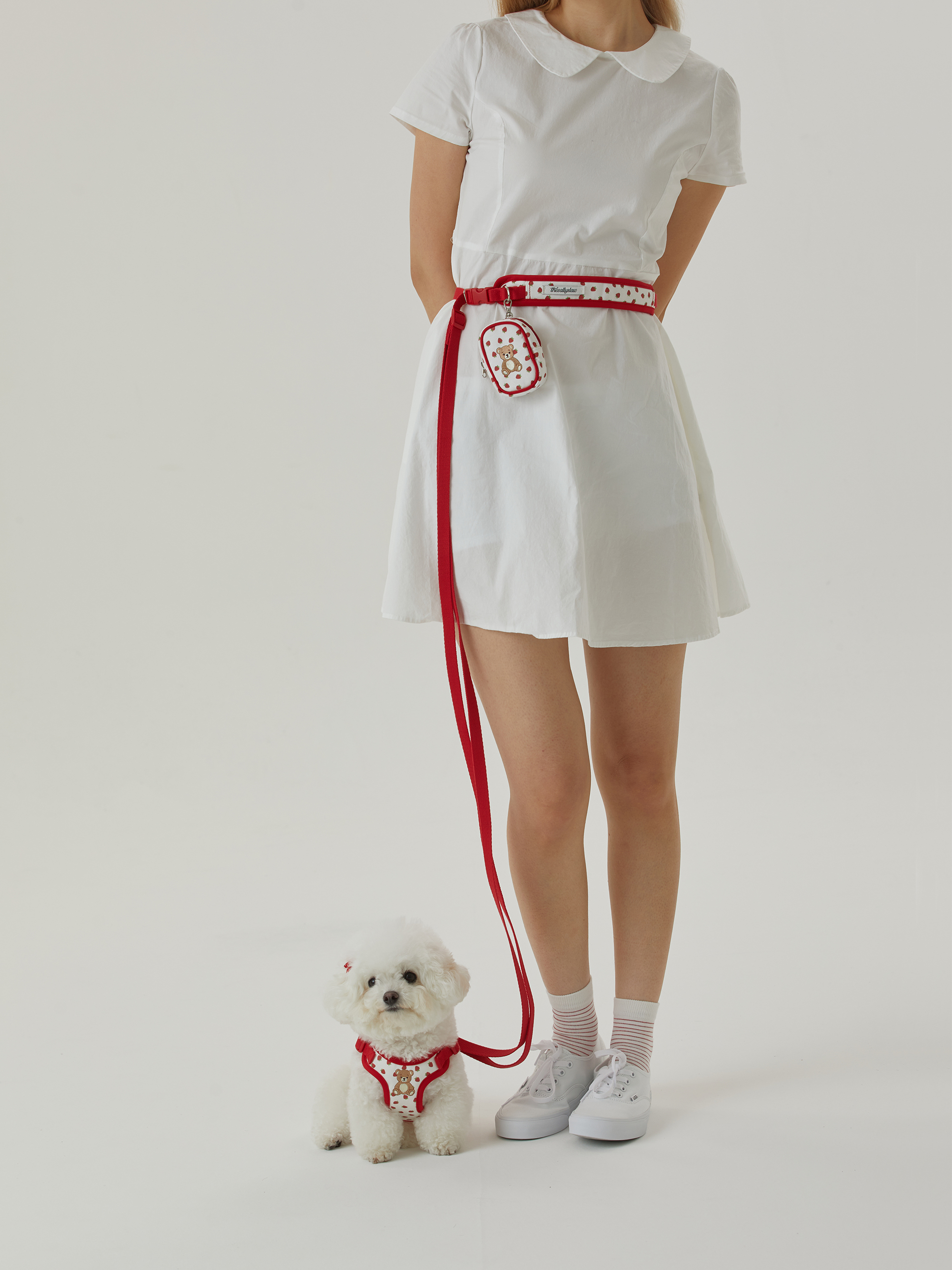 The Sallyslaw 復古泰迪熊舒適胸背＿草莓