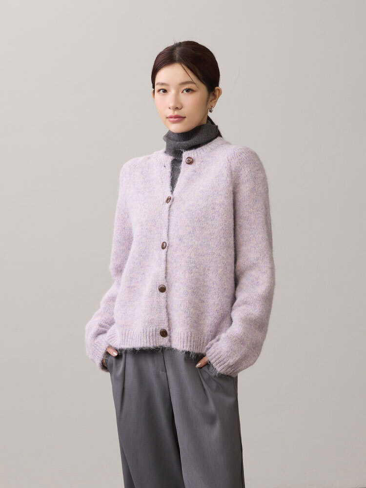 可愛混彩針織外套（11%羊毛）