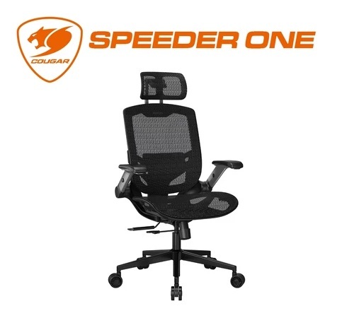 美洲獅  Cougar SPEEDER ONE 電競人體工學網椅 2D摺疊扶手 可調式頭枕 (黑色)