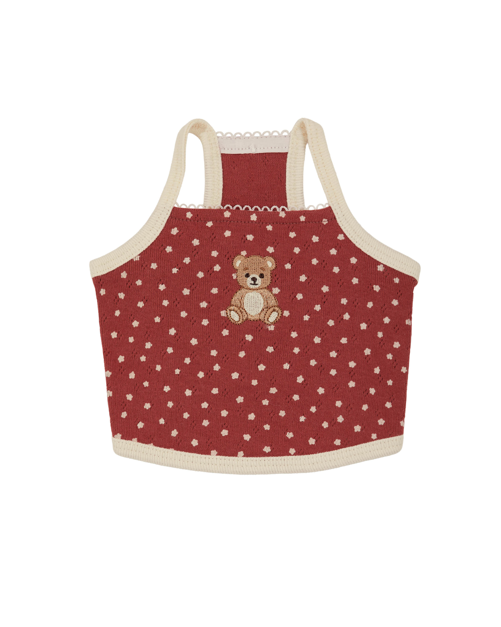 The Sallyslaw 復古泰迪熊刺繡上衣_熱紅酒