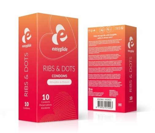 EasyGlide Ribs and Dots 10's Pack Latex Condom