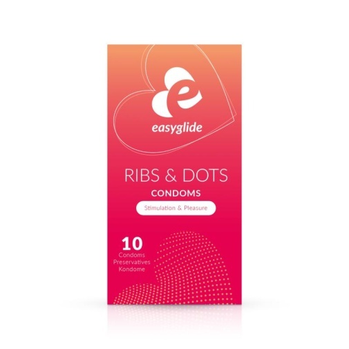 EasyGlide Ribs and Dots 10's Pack Latex Condom