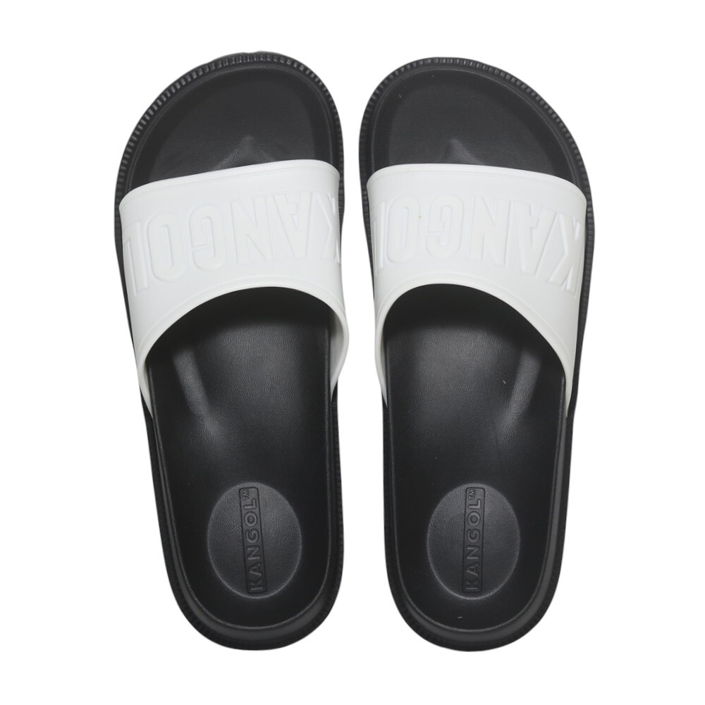 KANGOL 拖鞋 白黑 立體LOGO 防水拖鞋 男女 6355162100