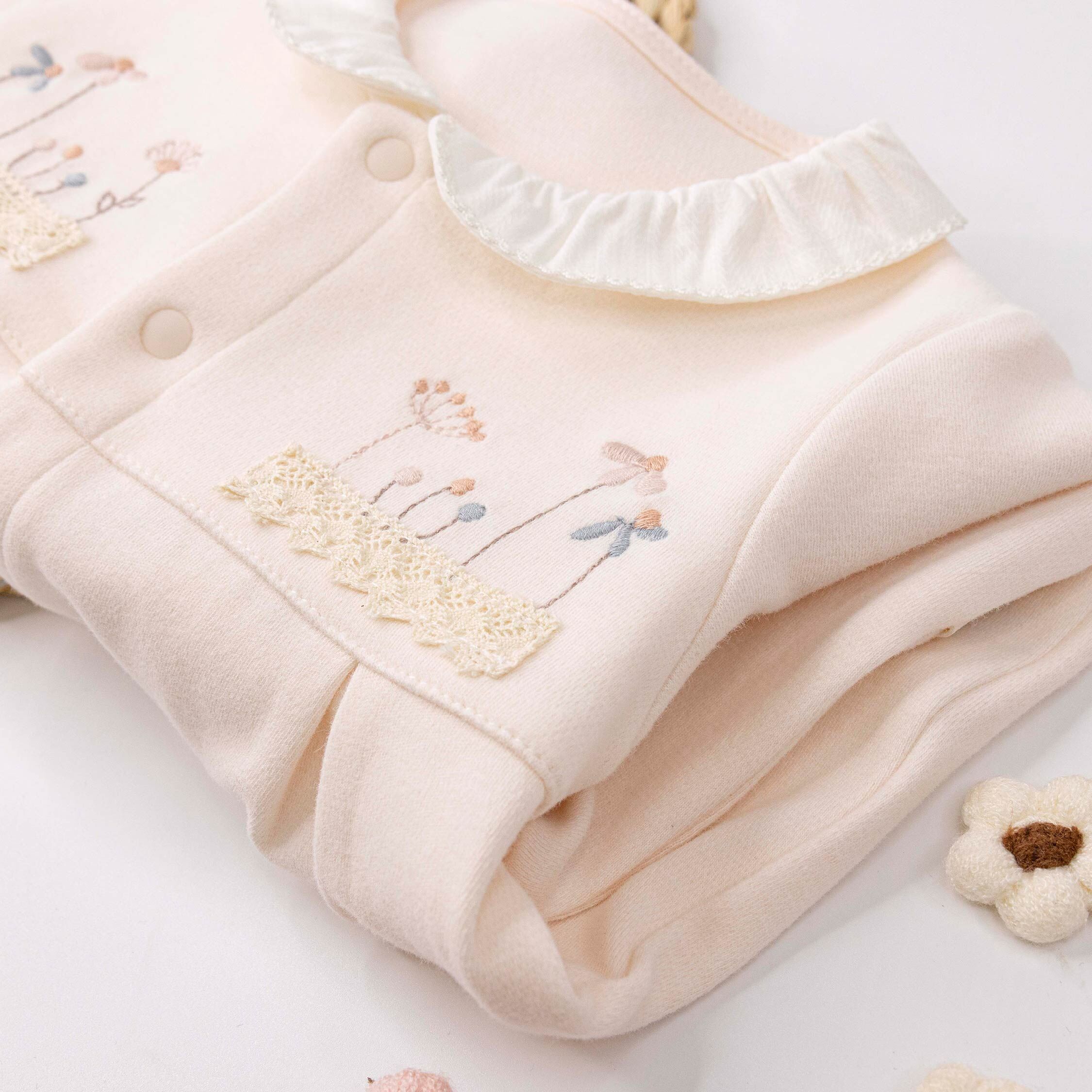 純淨系列【T3088】優雅花朵刺繡連身衣