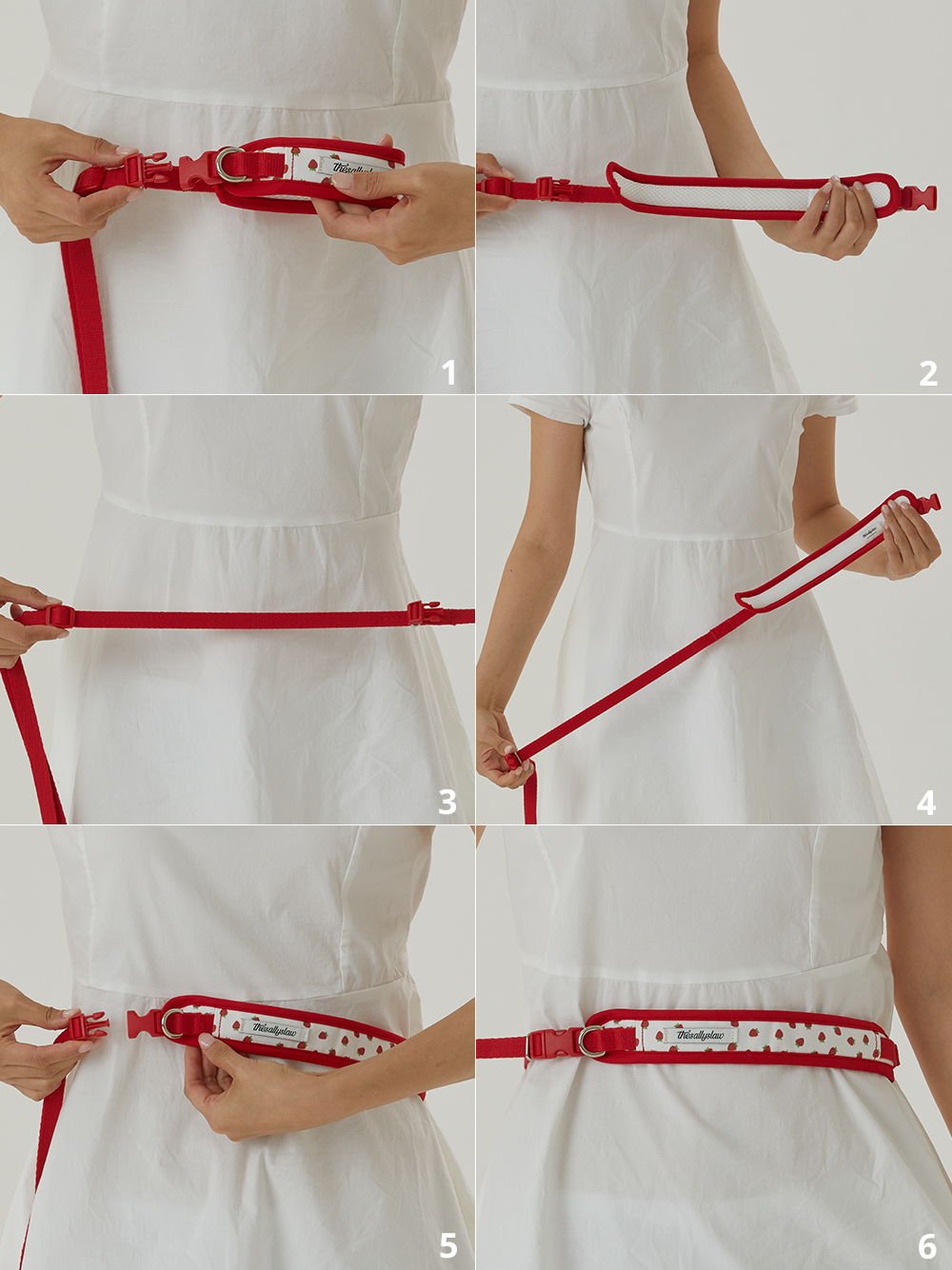 The Sallyslaw 復古泰迪熊兩用牽繩_草莓