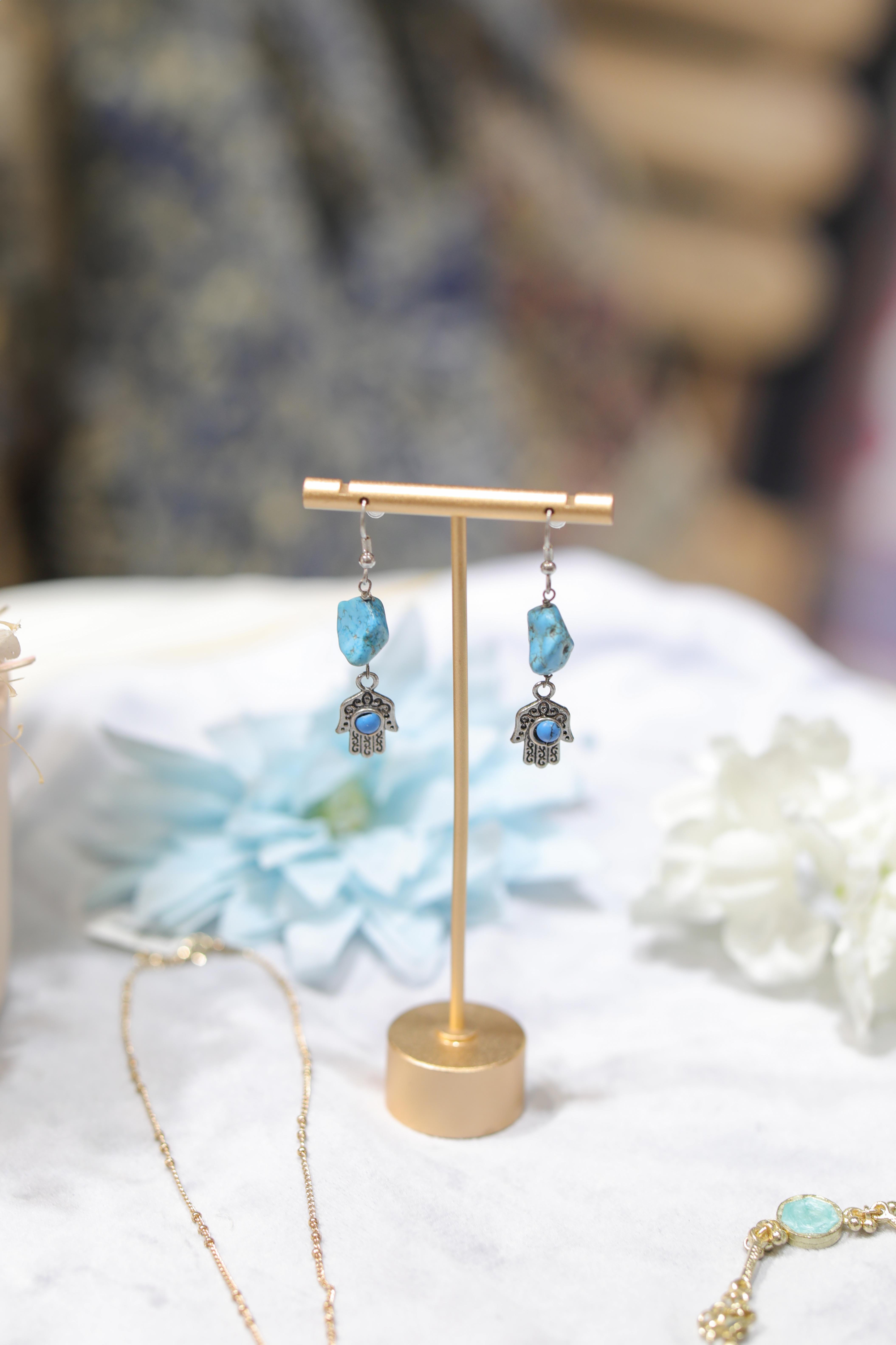 Amina 哈姆薩之手 綠松石耳環綠松石 - IGFZ4315 (1223)