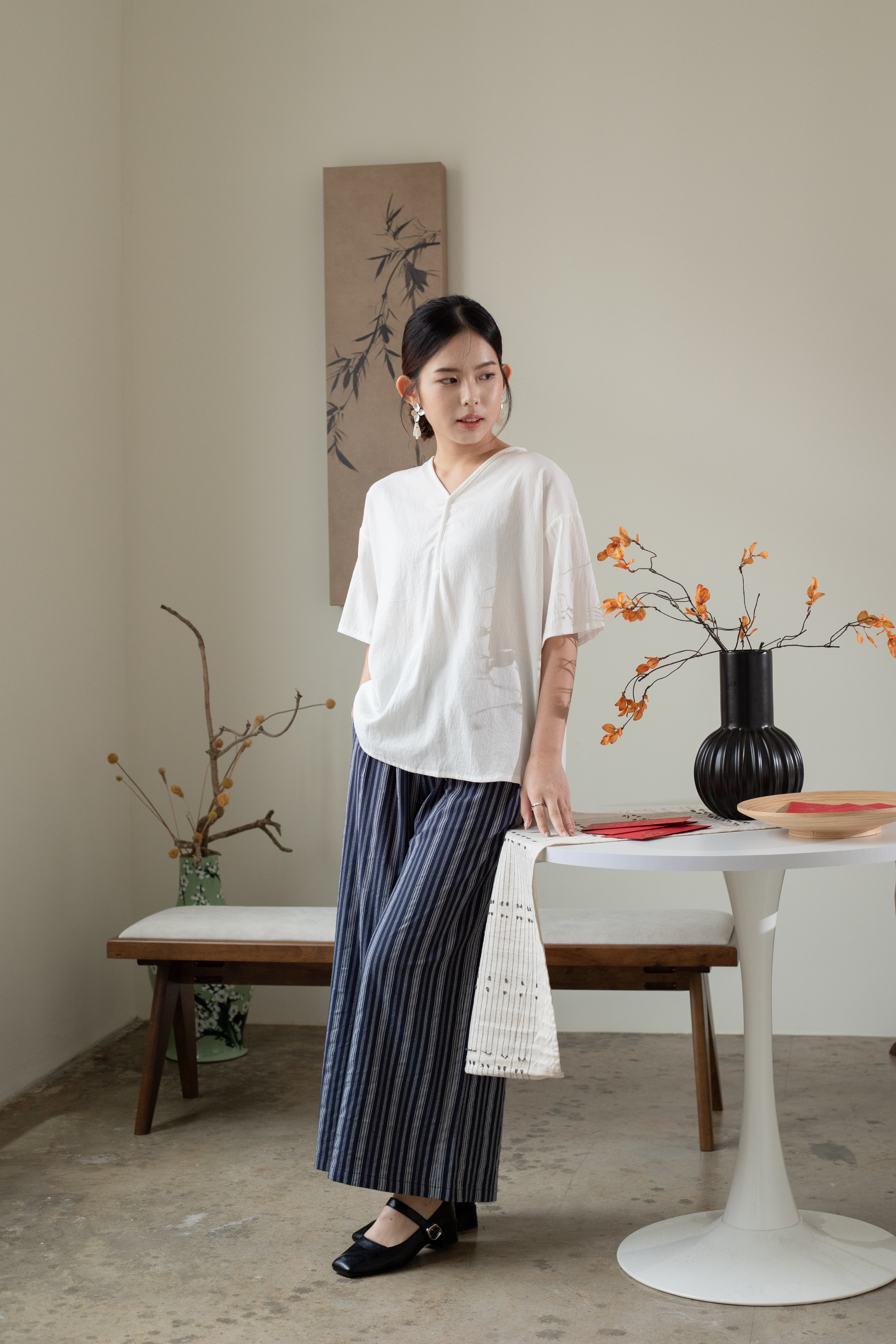 Lilan Dropshoulder Blouse White -2604BSWHI