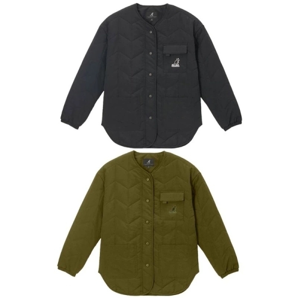 KANGOL 外套 黑 軍綠 鋪棉 格紋外套 女 6452144120 6452144170