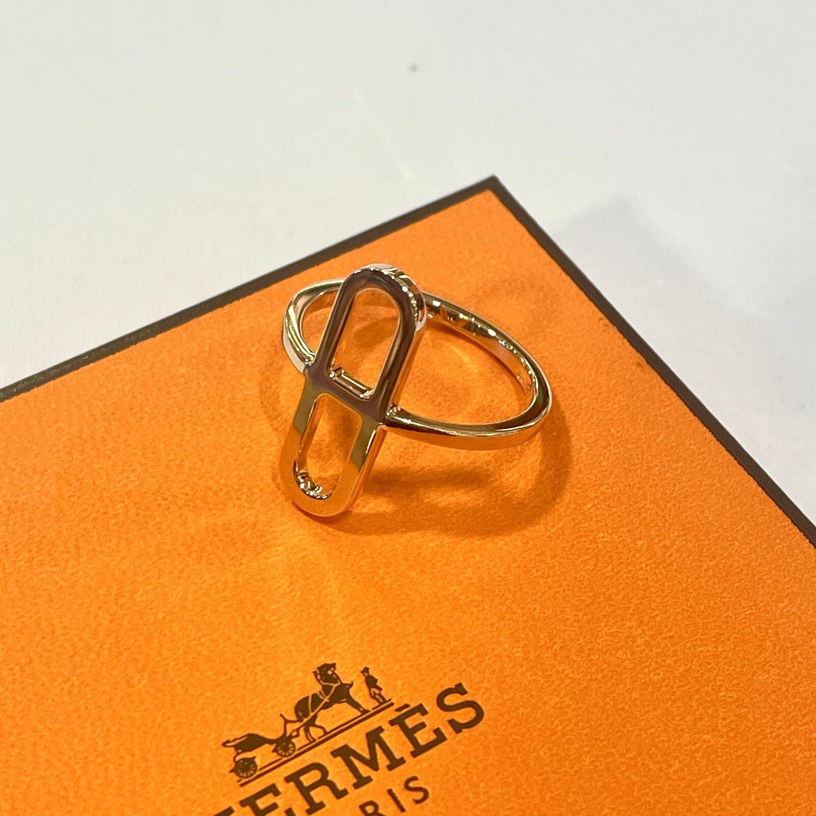 全新HEMRES戒指 52碼 18K玫瑰金EVER CHAINE DANCLE RING #豬鼻戒指 #BRAND NEW #香榭站正品