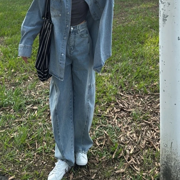 𝗗𝗲𝗰.𝟮𝟯 / 10381-今年必收牛仔寬鬆繭型褲(5色)S-XL / 淺藍