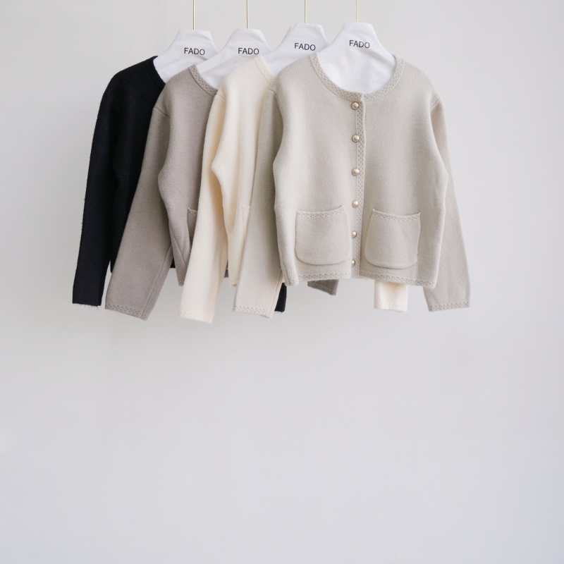 法朵Fado shop｜銀釦口袋針織外套 8124023 四色