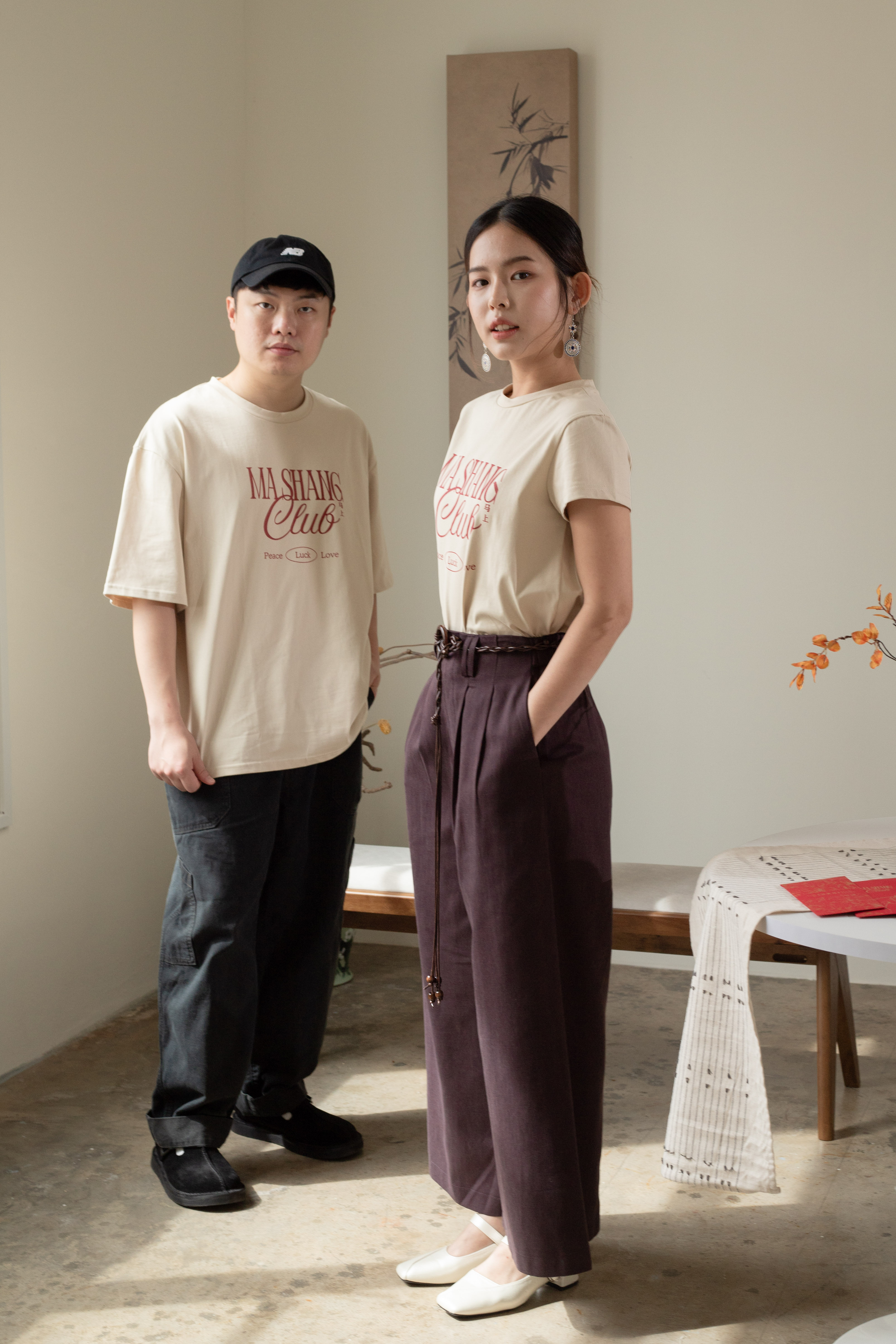 Mashang Club [马上好运]  CNY Unisex Tee Beige -2602TSBEI