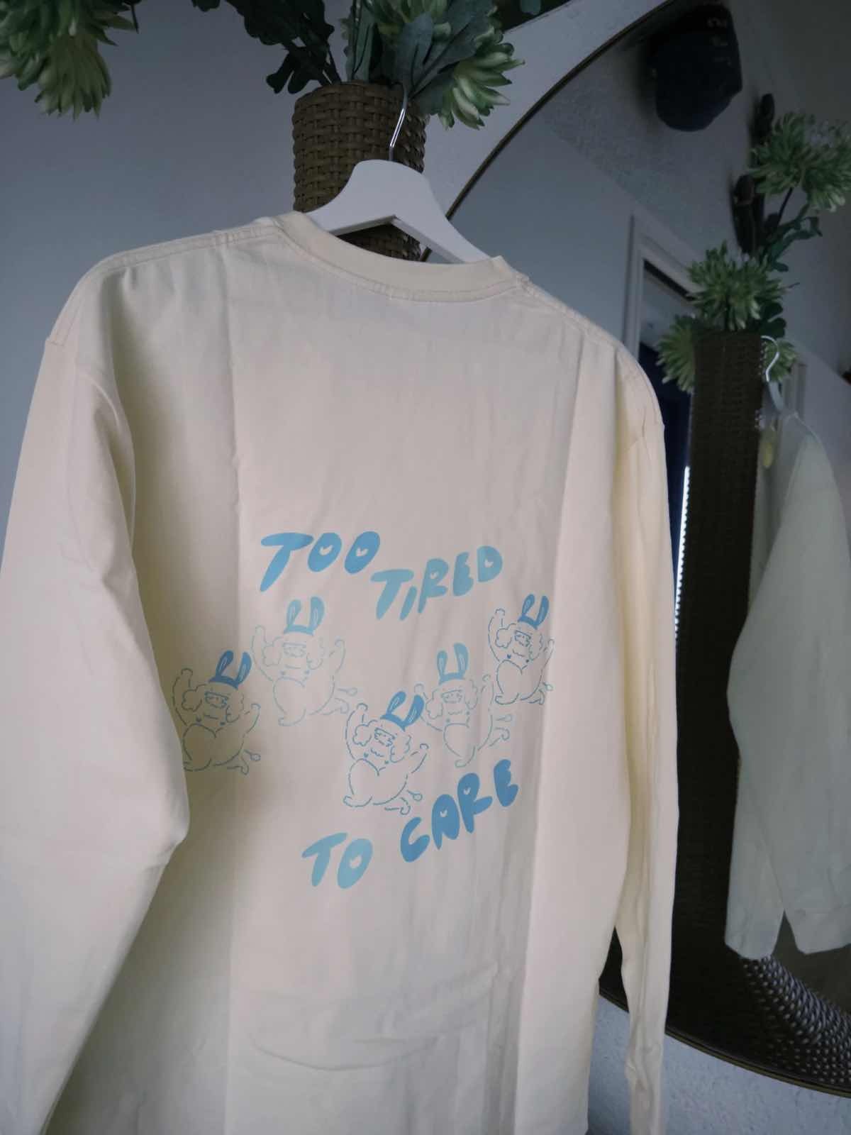 Ilovemyselfself-厚磅T-shirt-Too Tired To Care (Beige)