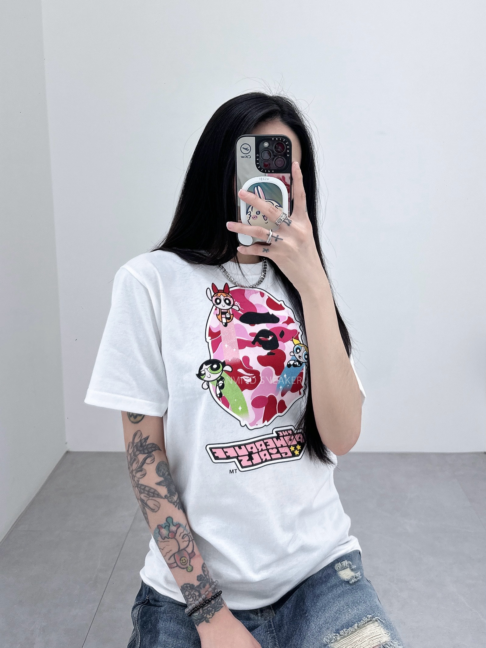 <快速出貨> BAPE® x《飛天小女警》APE HEAD TEE 白色