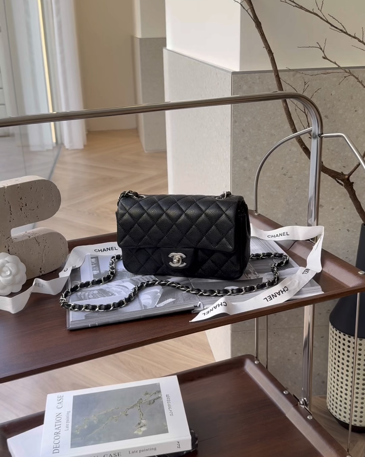 CHANEL｜CF20 荔枝紋鏈條包 黑銀