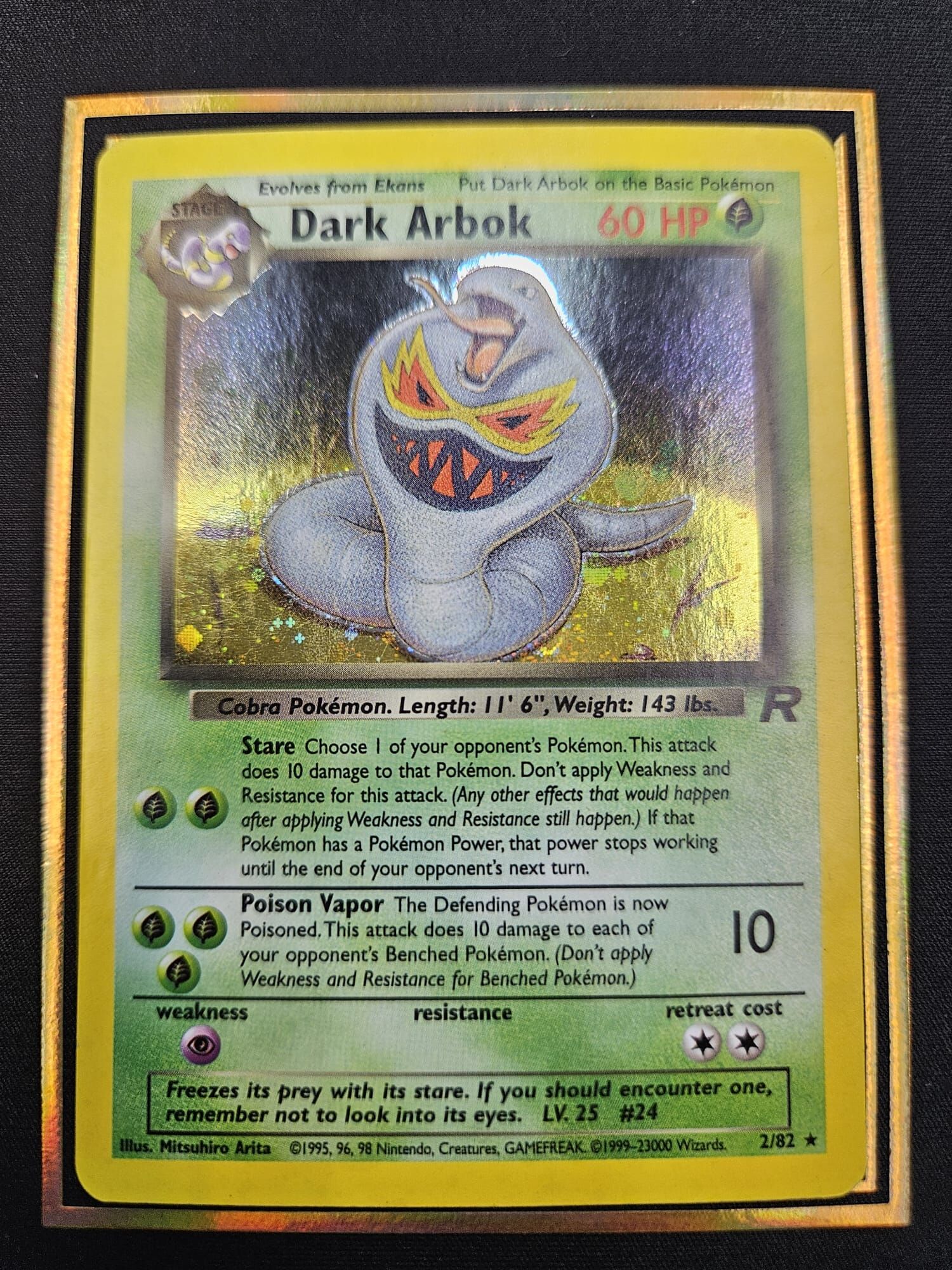 【 2/82 】Dark Arbok Pokemon Team Rocket Unlimited Holo Rare Card