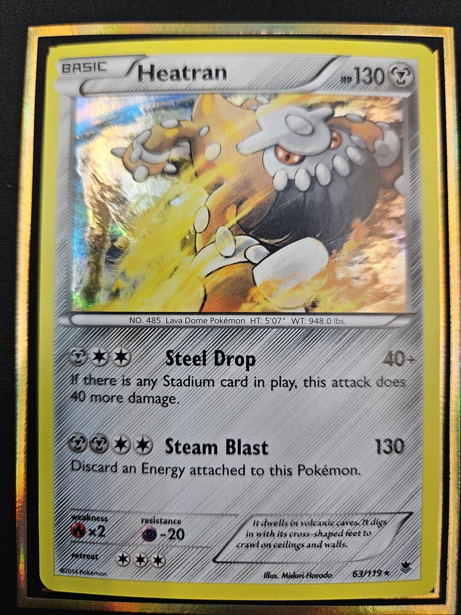 【 63/119 】Heatran Phantom Forces Reverse Holo Foil Shiney Near Mint