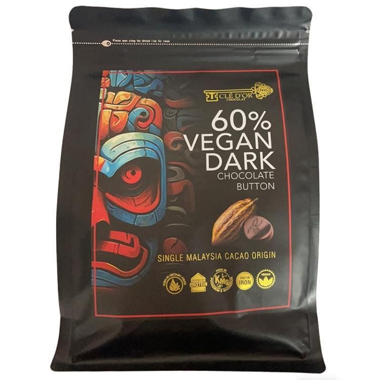 SM086 Malaysia CLÉ D'OR CHOCOLAT 60% VEGAN DARK Chocolate Button 60%素食純黑朱古力鈕扣250g/克 Expiry day: 12/2027