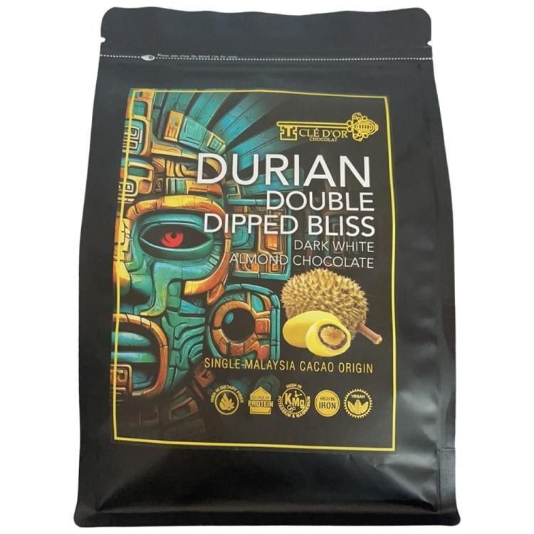 SM079 Malaysia CLÉ D'OR CHOCOLAT Almond DURIAN Double Dipped BlissDark White Chocolate 杏仁榴蓮黑巧夾層白朱古力250g/克 Expiry day: 12/2027