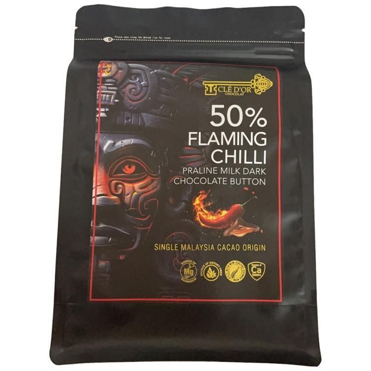 SM077 Malaysia CLÉ D'OR CHOCOLAT 50% FLAMING CHILLI Pralines Dark Milk Chocolate 50%辣椒夾心純黑牛奶朱古力250g/克 Expiry day: 12/2027