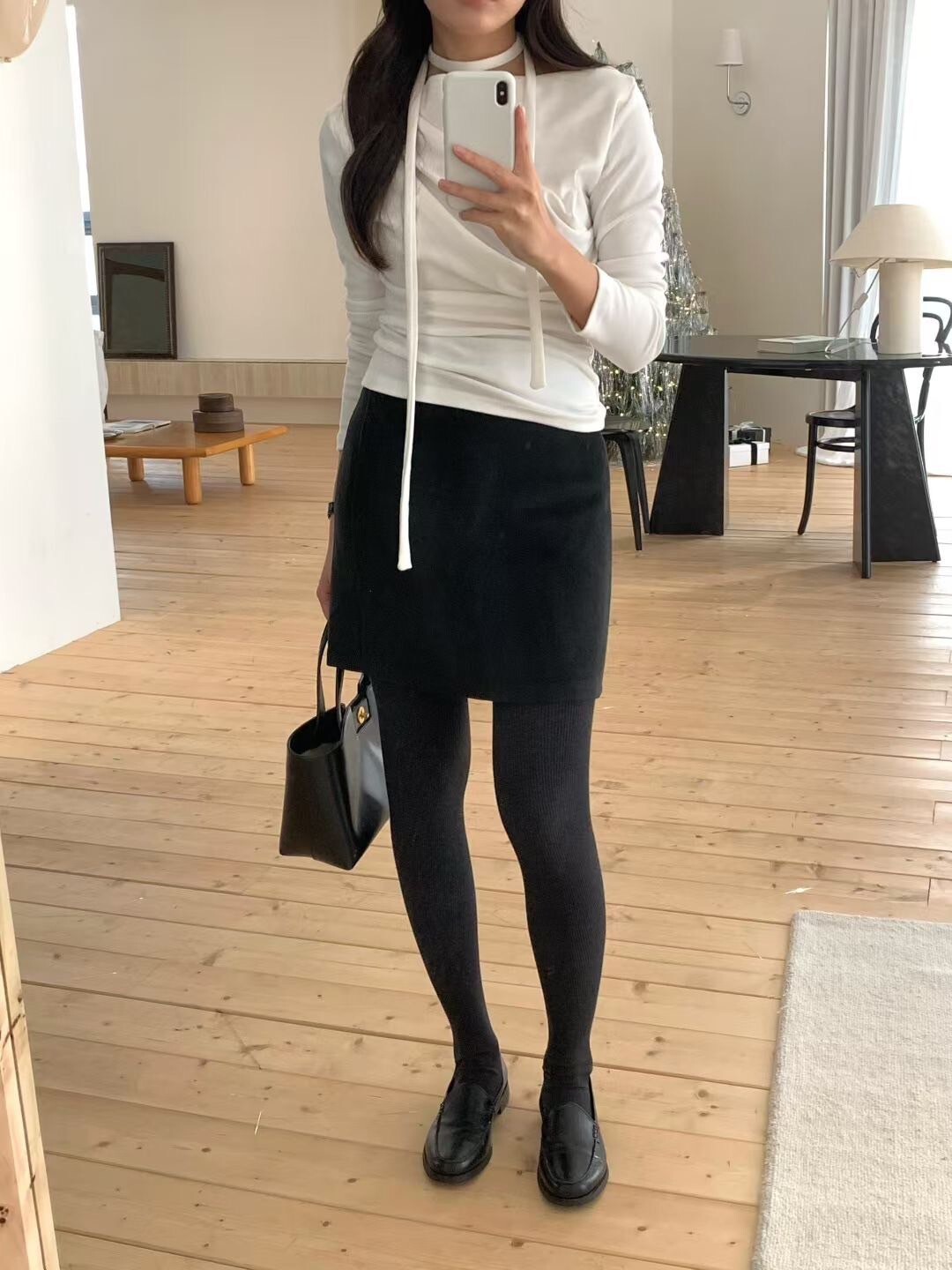 秋冬必備壓摺感合身毛呢短裙-S-Ｍ / 2色