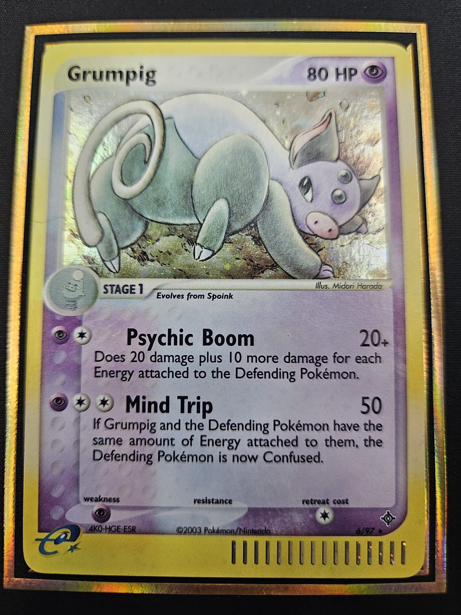 【 6/97 】Grumpig Holo Rare EX Dragon Pokemon