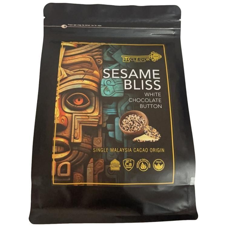 SM075 Malaysia CLÉ D'OR CHOCOLA SESAME BLISS White Chocolate Button 黑白芝麻白朱古力250g/克 Expiry day: 12/2027